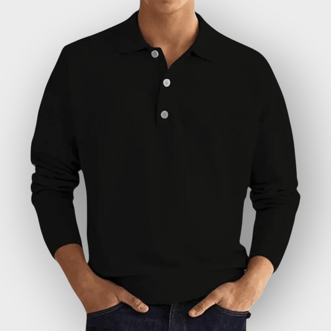 Camisa polo de manga longa para homens