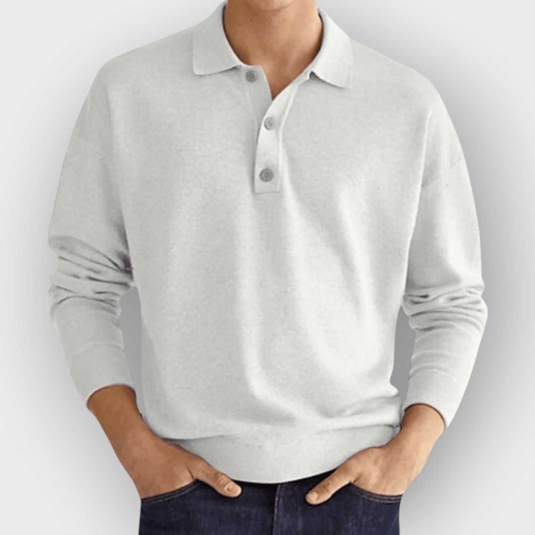 Camisa polo de manga longa para homens