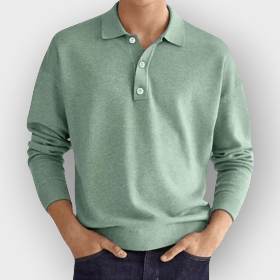 Camisa polo de manga longa para homens