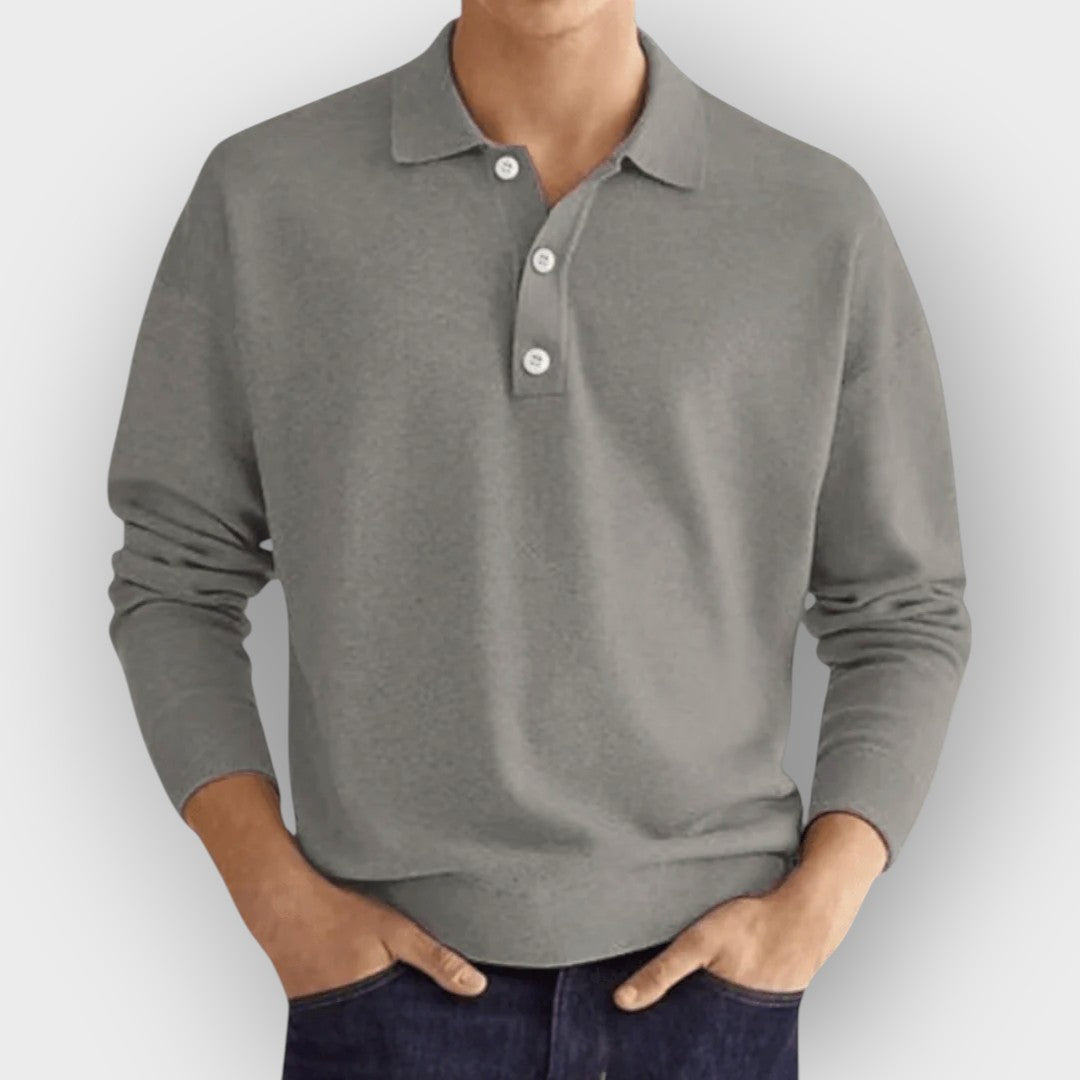 Camisa polo de manga longa para homens