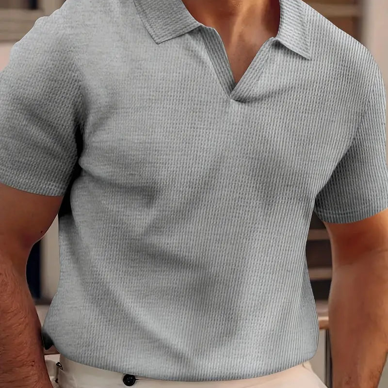 Polo casual de manga curta para homens