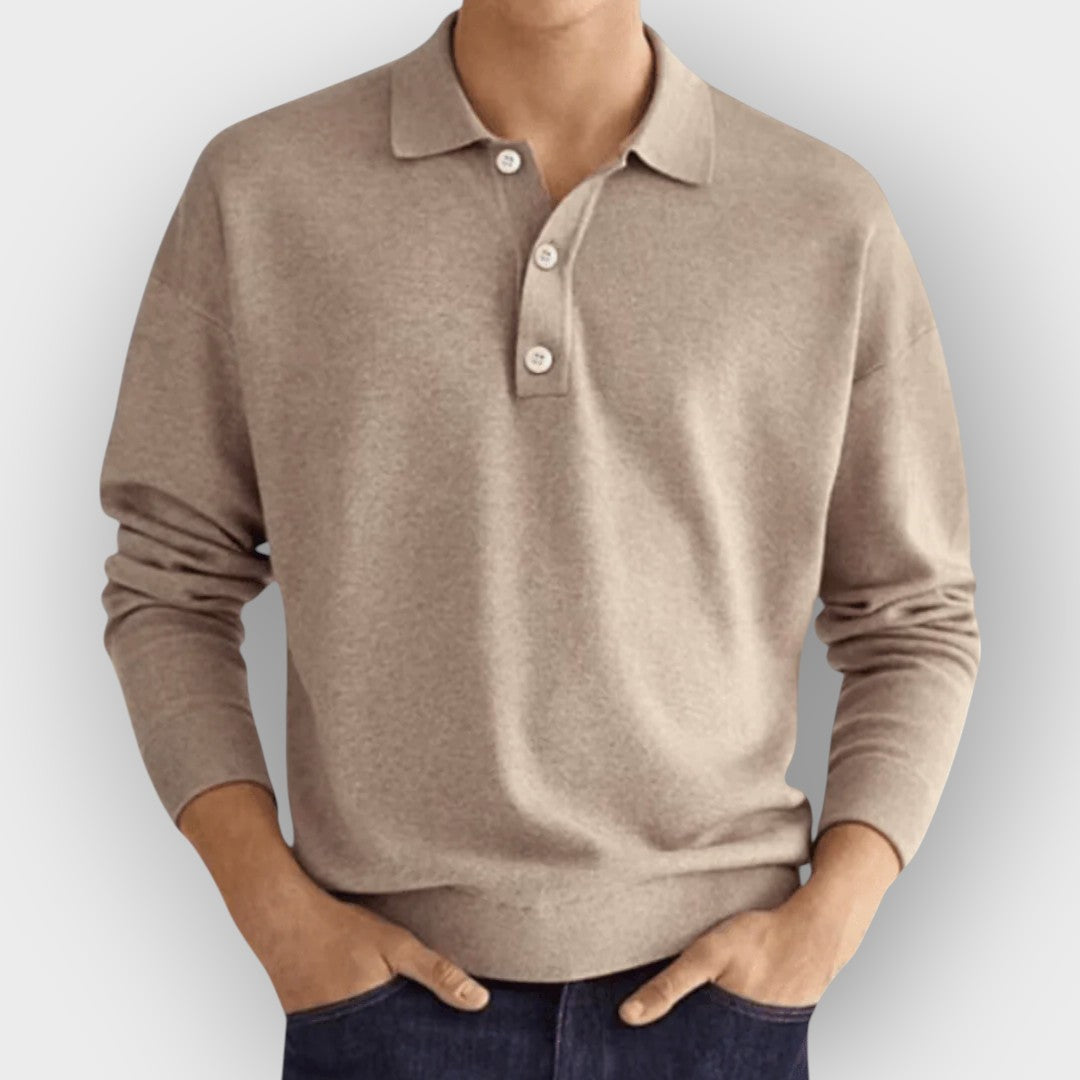 Camisa polo de manga longa para homens