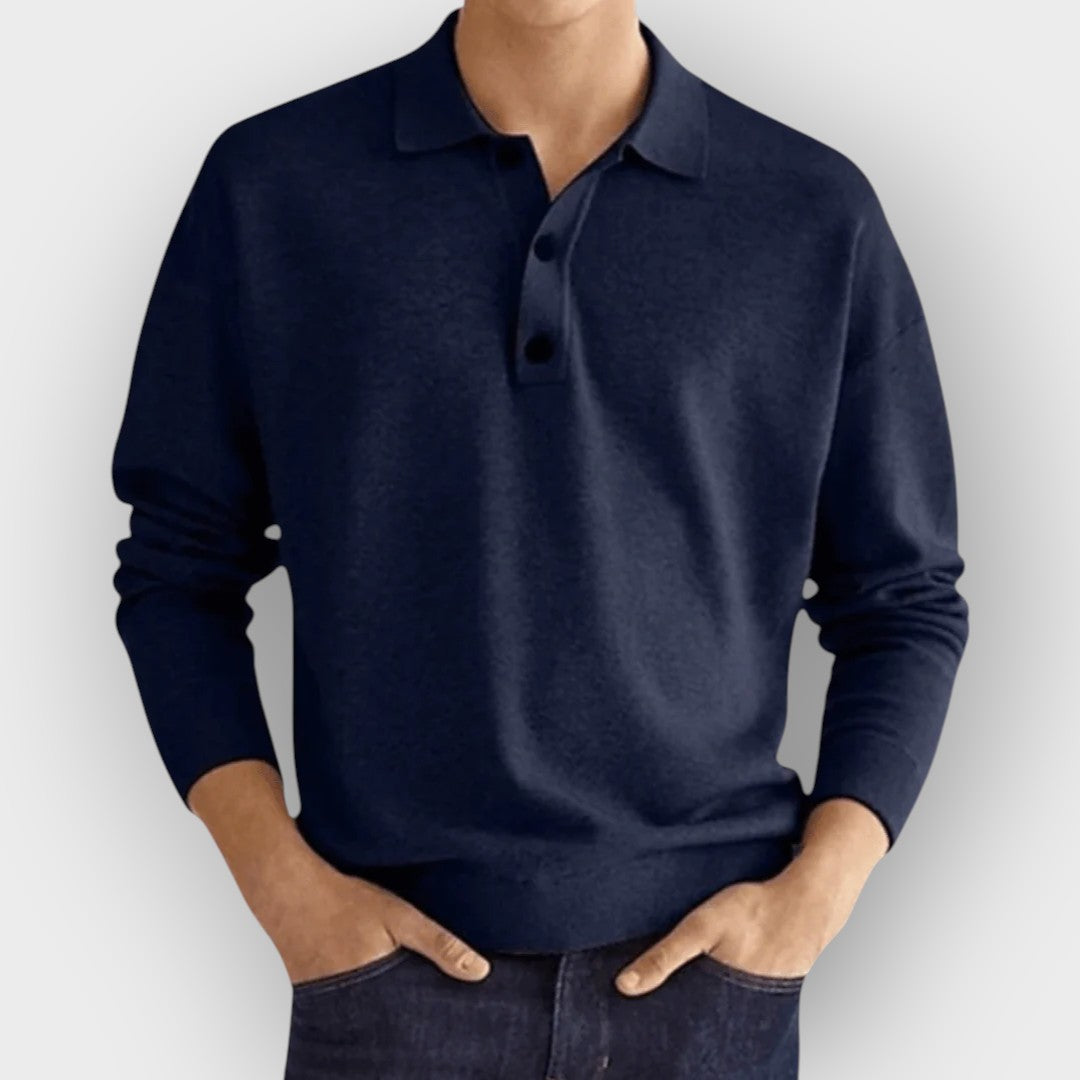 Camisa polo de manga longa para homens